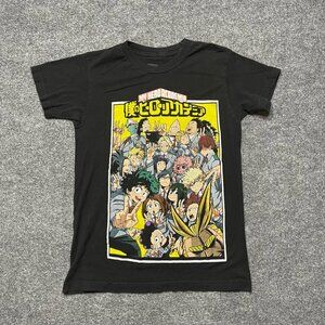 My Hero Academia Mens Funimation Graphic T-Shirt Black Short Sleeve Crew S